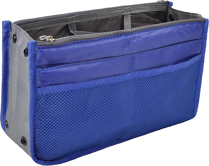 Vercord Purse Organizer Insert for Handbags Bag Organizers Inside Tote Pocketbook Women Nurse Nylon 13 Pockets Royal Blue Medium by Vercord