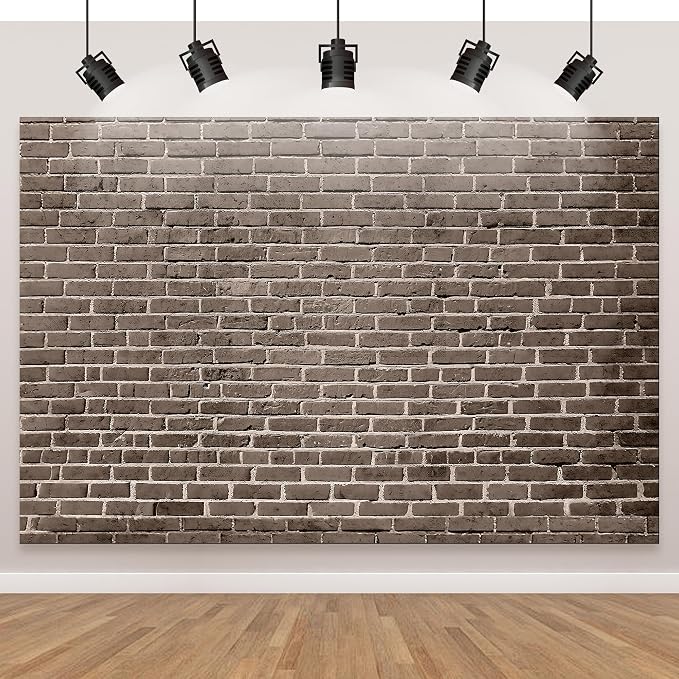 7x5 Ft Brick Wall Party Backdrop，Polyester Fabric Brown Brick Sign Photo Backdrops Background for Halloween Party Wedding Graduation Home Decoration Photo Booth Prop Banner - Image 3
