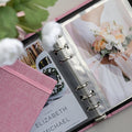 Photo Album For 2X6 Photo Booth Slip In Strips And 4X6 Pictures - 6 Ring Notebook Binder With 20 2 By 6 Sleeves - Fits 80 Photobooth Prints (ROSE PINK - LINEN HARDCOVER, 4X6) by SMILEWAVE
