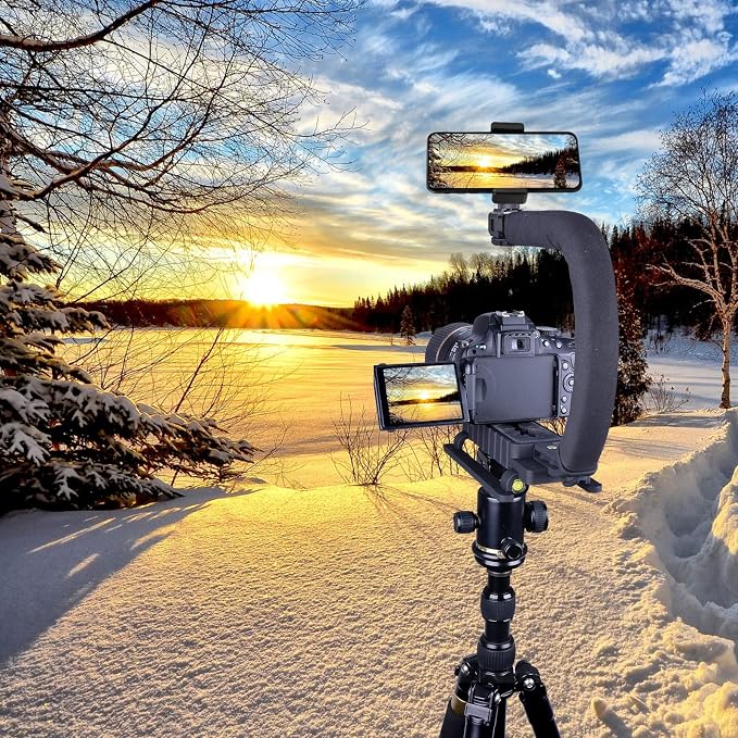 3-Shoe DSLR/Action Camera/Camcorder/Phone Stabilizer Expansion Cage Mount | Moviemaking Holder Rig YouTube Tiktok Vlogging Video Kit Compatible with GoPro Canon Nikon Sony iPhone Android - Image 3