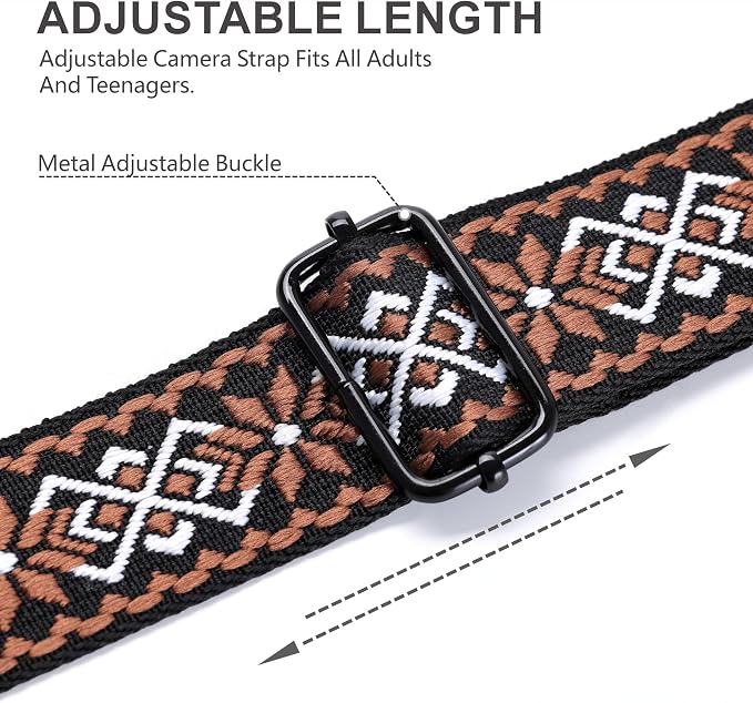 Padwa Lifestyle Adjustable Camera Strap - 1.5" Top Layer Cowhide Head Camera Straps for Photographers, Cotton Adjustable Neck Shoulder & Crossbody Strap Quick Release for All Cameras and Binoculars - Image 3