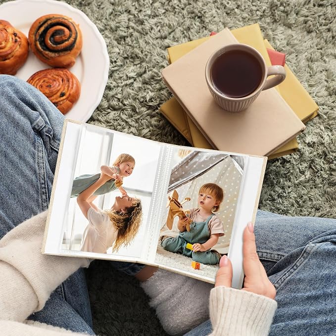 Vienrose 4x6 Mini Photo Album, 2 Pack, 52 Photos, Beige | Linen Cover, Photo Book, Baby Memory Book, Artwork Postcards Storage - Image 7