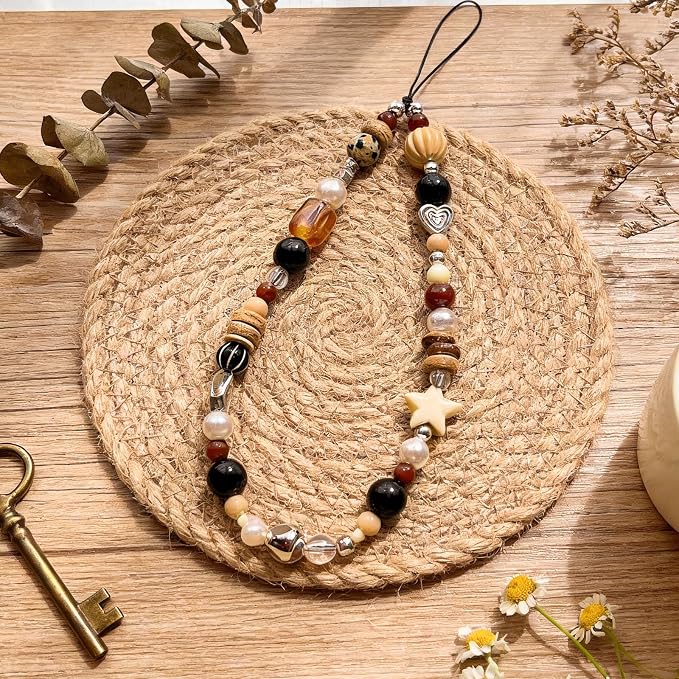 Cute Beaded Camera Wrist Strap for Phone, Digital Camera Charm Lanyard, Pearl Beaded Chain for Bag Keychain Gift - Image 9