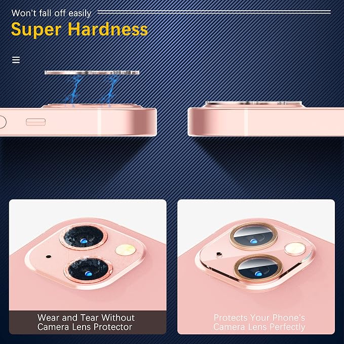 UniqueMe for iPhone 13 6.1"/13 Mini 5.4" Camera Lens Protector-Gold Circle | 3 Pack-Camera Lens Protector, Tempered Glass, Case Friendly, New Version, Scratch-Resistant, Easy Installation - Image 6