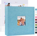 Mublalbum 10x10 Inch 3 Ring DIY Scrapbook Photo Album 80 Pages, Blue | 3 Ring Binder Scrapbook, Linen Cover, 40 Plastic Sleeves 80 Pages, Memory Book for Wedding, Baby, Family, DIY Projects by Mublalbum
