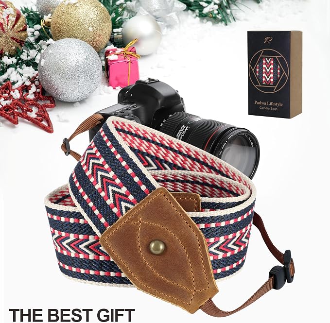 Padwa Lifestyle 2" Wide Classic Crazy Horse Art Cowhide Head Cotton Camera Straps for Photographers - Image 7