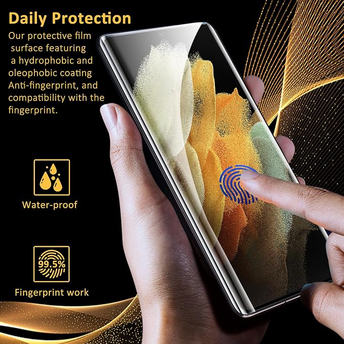 V-PORYADKU 2+2 Pack for Samsung Galaxy S21 Ultra Screen Protector | Camera Lens Protector, 9H Tempered Glass, Anti-Scratch, Fingerprint Unlock, HD Clear, Case Friendly - Image 3