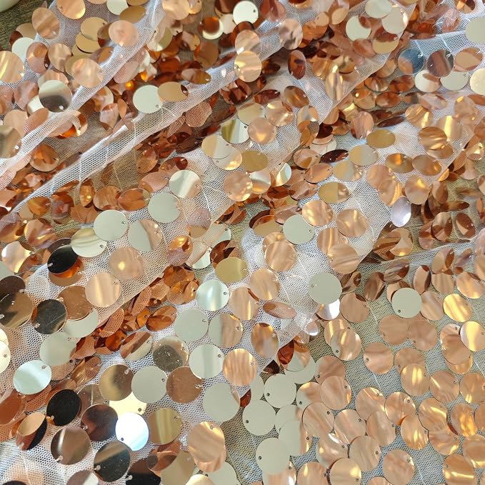 Rose Gold Sequin Backdrop, 9x10 Feet, 18MM Large Sequin,1 Panel | Shimmer Glitter Photobooth Props for holiday Halloween Christmas Parties, Home, Wedding, Birthday - Image 6