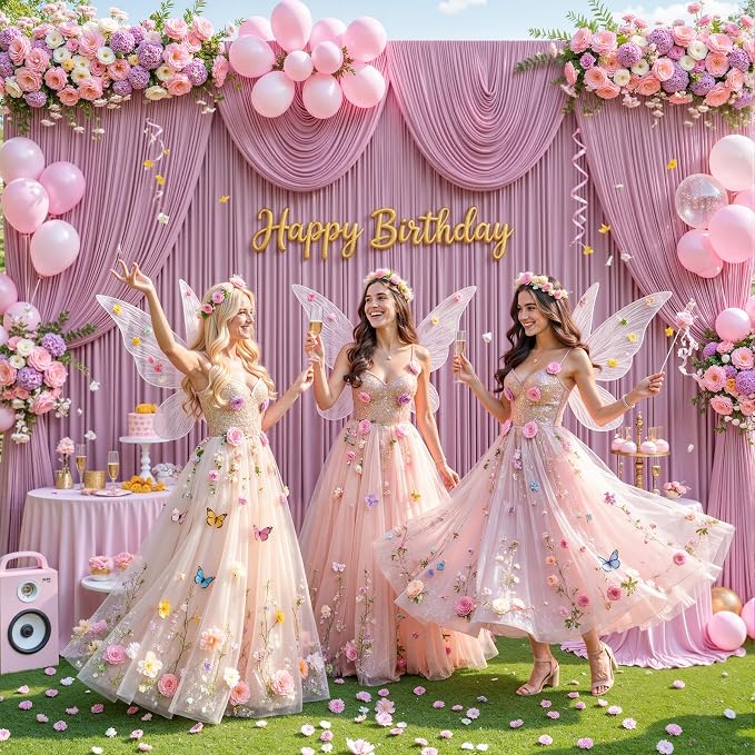 8 Panels Dusty Pink Backdrop Curtains for Wedding Party Wrinkle Free Backdrops Curtain Drapes Fabric Decorations Photo Back Drop Cloth for Baby Shower Photography Stage Reception 40ft(W) x 12ft(H) - Image 4