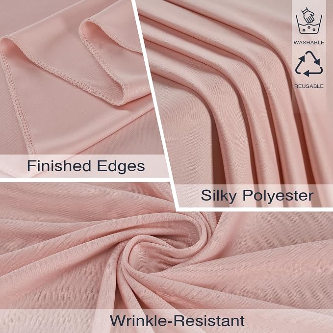 10x10ft Wrinkle Free Dusty Pink Backdrop Curtains for Parties, 2 Panels 5x10ft Silky Polyester Photo Backdrop Drapes Back Drop Cloth Drapery for Wedding Birthday Photography Background - Image 4