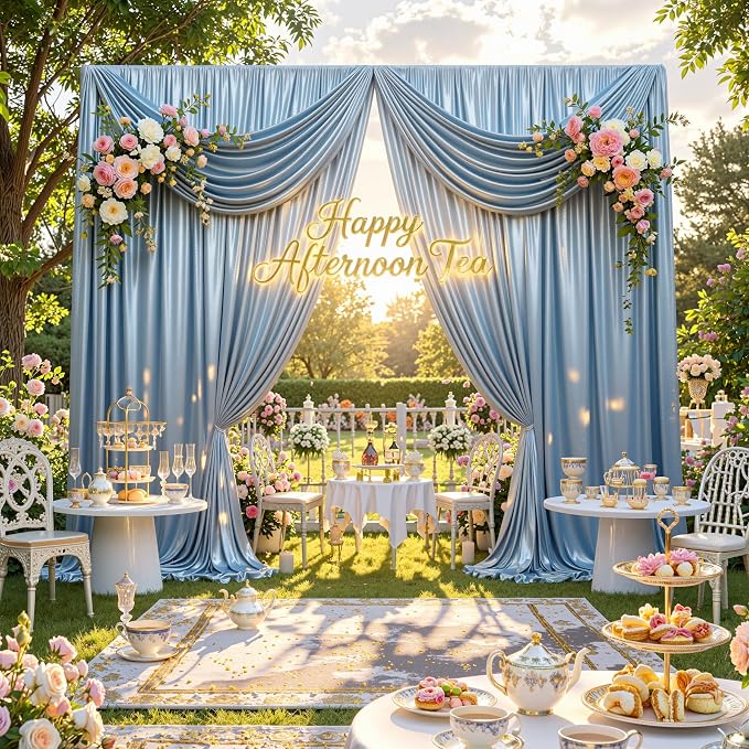 20x10ft Dusty Blue Sequin Backdrop Curtains, Wrinkle Free Glitter Backdrop Drapes for Wedding Parties Photography Stage Decor, Non-Shedding 4 Panels Set (5x10ft Each) - Image 5
