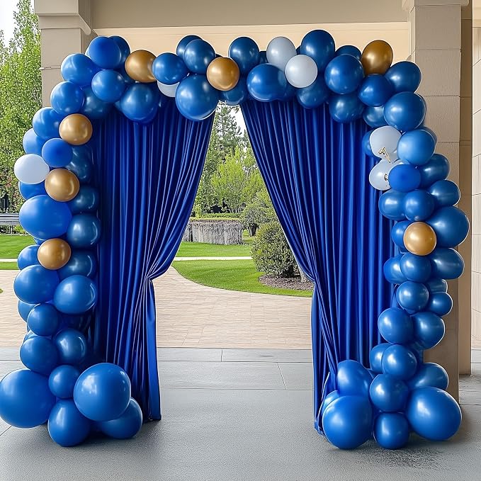 Royal Blue Backdrop Curtain Drapes for Parties, 2Pack 10x8FT | Wrinkle Free Polyester Curtain Backdrop Draping Fabric for Backdrop Photoshoot Birthday Party Background,4 Panel 5x8FT - Image 6