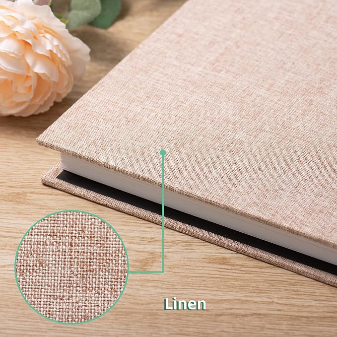 Photo Album Self Adhesive Scrapbook Album for 4×6 Pictures DIY Magnetic Linen Cover Album 30 Blank Pages for Family Wedding, Birthday, Christmas, Anniversary (Light Beige) - Image 4