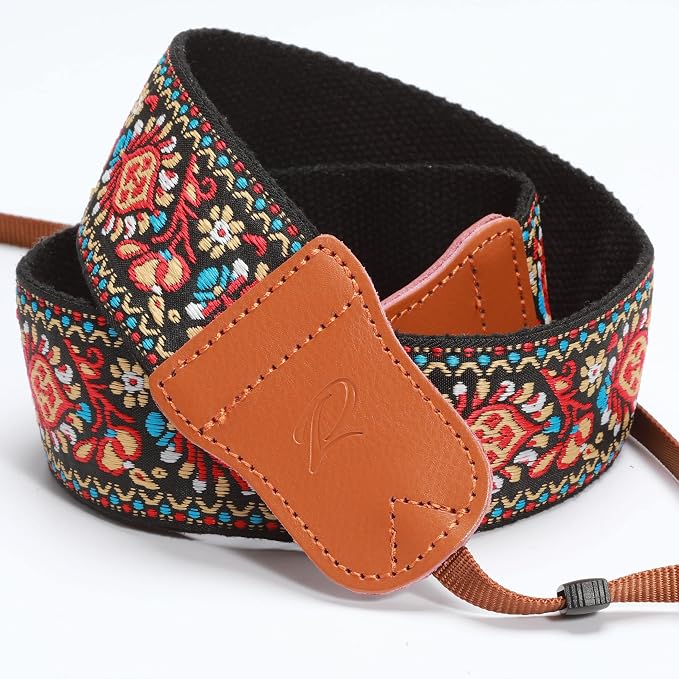 Padwa Lifestyle Red Vintage Embroidered Camera Strap - 2" Wide Cowhide Head Camera Straps,Pure Cotton Woven Adjustable Shoulder & Neck Strap for All DSLR Cameras,Great Gift for Men&Women Photographers - Image 7