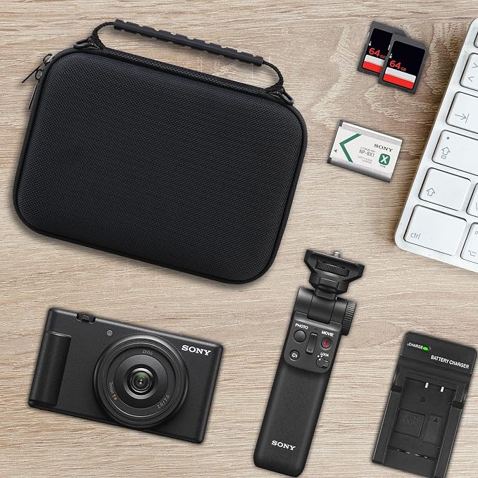 Hard Travel Case for Sony ZV-1F / ZV-1 / ZV-1 II Digital Camera, Protective Cases Bag Fits Vlogger Accessory Kit Tripod, Microphone, LED Video Light, Extra Zipper Pocket fit Battery Pack, Black - Image 7
