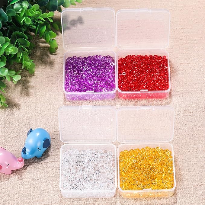 SATINIOR 12 Pack Beads Organizer Box Clear Plastic Beads Storage Containers Box with Hinged Lid for Bracelet Making DIY Jewelry Craft Nail (3.70 x 3.70 x 1.18 Inch) - Image 3