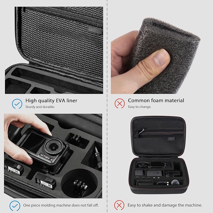 Tomat Action 5 Pro Carrying Case for DJI Osmo Action 5 Pro/Action 4 Camera Accessories Hard Shell Bag Travel Case Compatible with DJI Action 5 Pro/Action 4 Adventure - Image 4