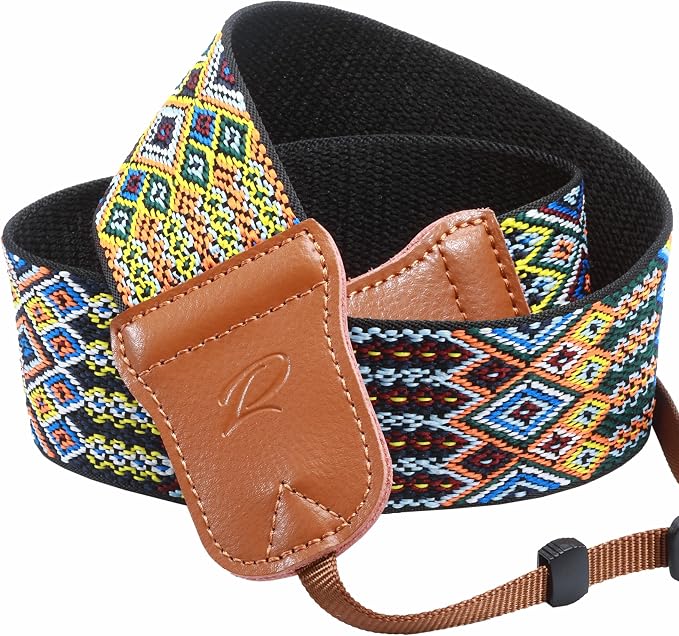 Padwa Lifestyle Colorful Camera Strap - 2" Wide Double Layer Cowhide Head Cotton Strap,Vintage Jacquard Embroidery Universal Neck & Shoulder Camera Straps for Photographers and All DSLR Cameras - Image 7