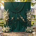 10ftx10ft Hunter Green Backdrop Curtains for Parties, Wrinkle Free 2 Panels Silky Polyester Photo Backdrop Drapes Back Drop Cloth Drapery for Wedding Birthday Photography Background by CO-AVE