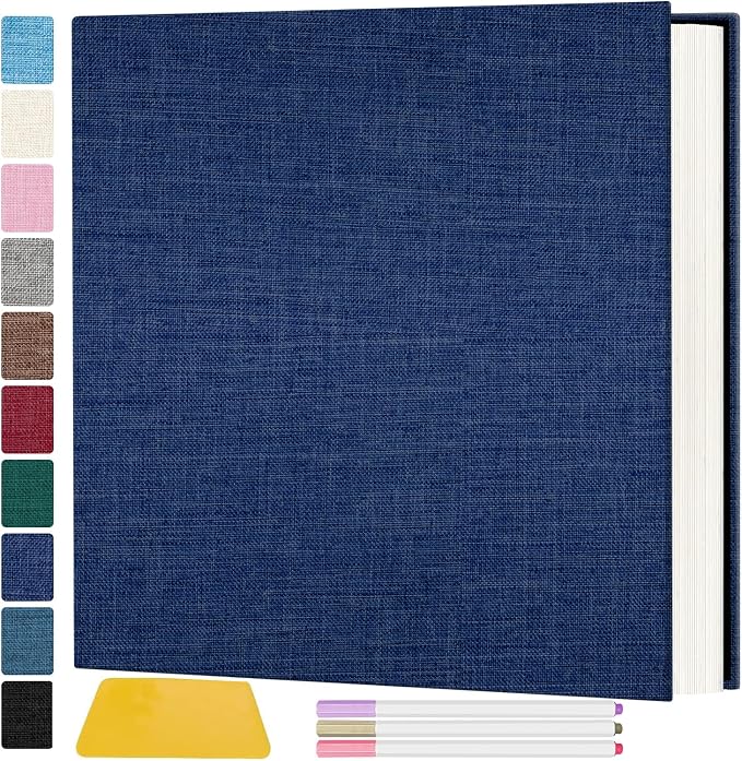 Zesthouse Large 18In Photo Album Self Adhesive 60 Pages, Scrapbook Albums with Sticky Page Holds 10x12 & 8x10 & 5X7 & 4x6 Pictures, DIY Photo Book Ideal Gift for Family Wedding Baby by Zesthouse