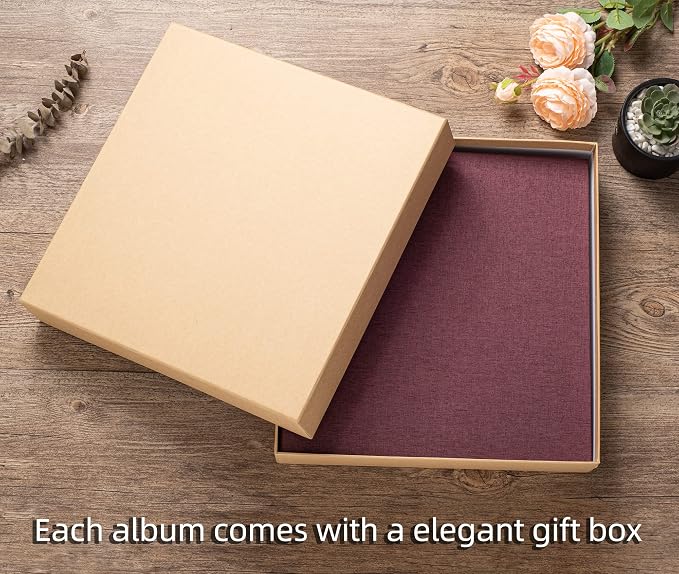 Super Large Photo Album Self Adhesive Scrapbook Album for 4×6 5×7 8×10 10×12 or Bigger Pictures DIY Magnetic Linen Cover Album 80Sheets/160Pages DIY Photo Album(Purple) - Image 6