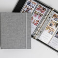 Photo Album For 2X6 Photo Booth Slip In Strips And 4X6 Pictures - 6 Ring Notebook Binder With 20 2 By 6 Sleeves - Fits 80 Photobooth Prints (SIMPLE GREY - LINEN HARDCOVER, 2X6) by SMILEWAVE