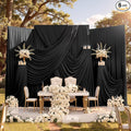 30ftx10ft Wrinkle Free Black Backdrop Curtain for Parties, 6 Panels 5x10ft Silky Polyester Photo Backdrop Drapes Back Drop Cloth Drapery for Wedding Birthday Photography Background by CO-AVE