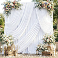 20ftx10ft White Backdrop Curtains for Weddings Parties, Wrinkle Free 4 Panels Silky Polyester Photo Backdrop Drapes Back Drop Cloth Drapery for Birthday Mother'sDay Photography Background by ENJOYYOURPARTY