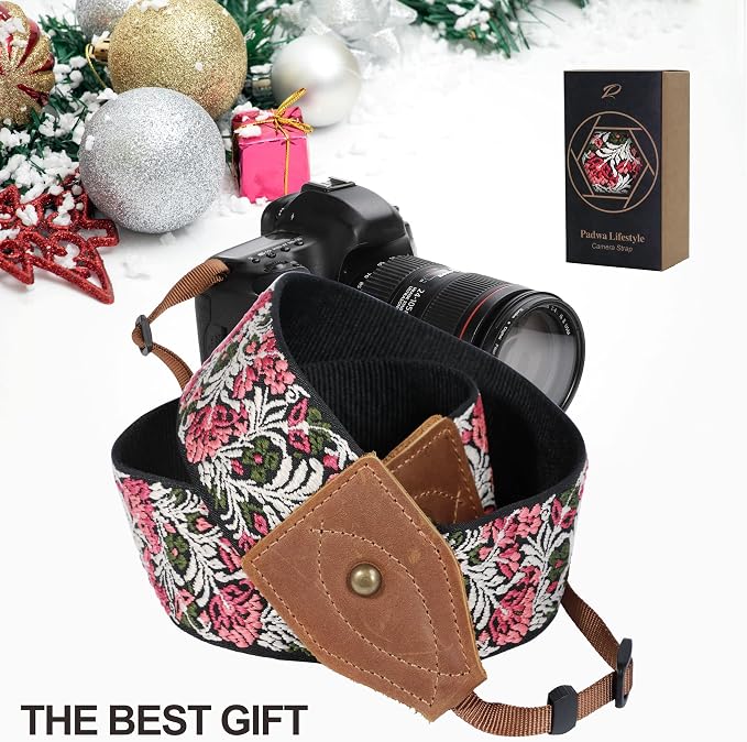 Padwa Lifestyle 2" Wide Classic Crazy Horse Art Cowhide Head Cotton Camera Straps for Photographers - Image 7