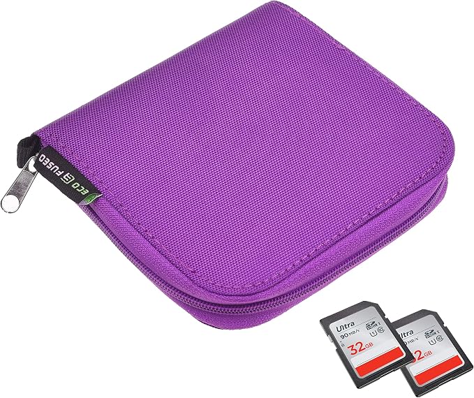 Eco-Fused Memory Card Case - Fits up to 44x SD, SDHC, Micro SD, Mini SD and 4X CF - Holder with 44 Slots (Purple / 44 Slots - 1 Pack) - Image 3