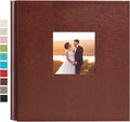 potricher Large Photo Album 4x6 600 Photos, Leather Cover, Brown | Large Capacity Picture Albums with 600 Horizontal and Vertical Pockets, Photo Book for Family, Wedding, Anniversary, Baby by potricher