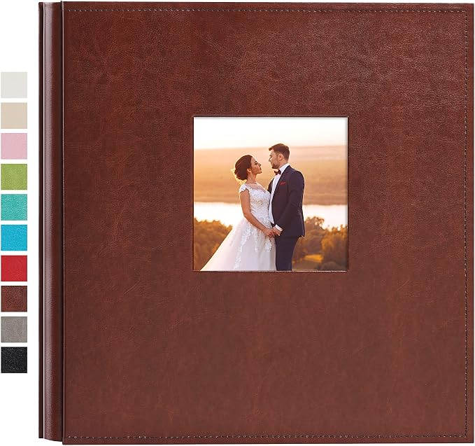 potricher Large Photo Album 4x6 1000 Photos, Leather Cover, Brown | Large Capacity Picture Albums with 1000 Horizontal and Vertical Pockets, Photo Book for Family, Wedding, Anniversary, Baby by potricher