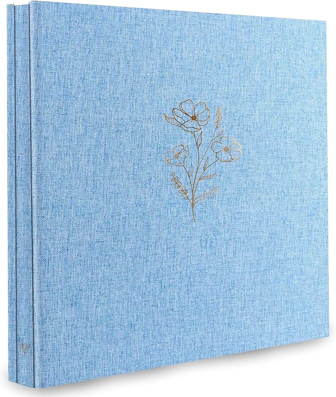Holoary Photo Album 4x6 500 Photos 5 Pictures Per Page, 500 Pockets 4”x6” Picture Album, Linen Fabric Cover Big Picture Book for Photos, 4x6 Photo Albums for Family Weddings Travel Memories(Blue) by Holoary