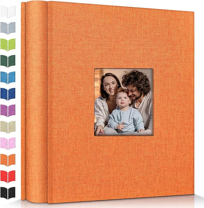 Artfeel Photo Album 4x6 with 600 Pockets,Slip-in Picture Albums,Linen Cover Memory Book with Front Window,White Page Vertical Photo Book for Wedding,Family,Anniversare,Baby,Vacation by Artfeel