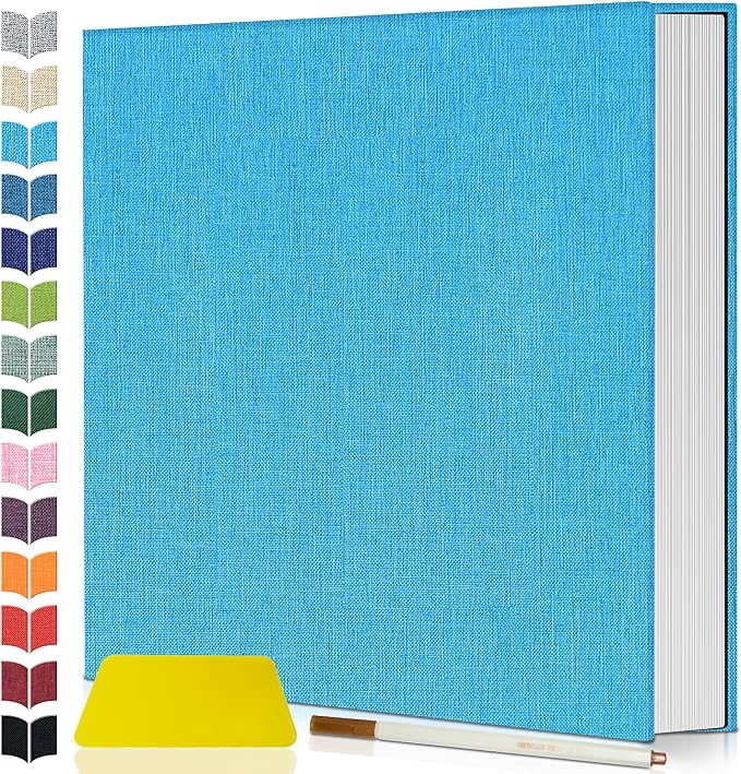 Artfeel Photo Album Self Adhesive Scrapbook,120 Pages Large Photo Book for 4x6,5x7,8x10 Pictures,DIY Album for Baby Wedding Family Travel Birthday,with Metallic Pen and Scraper by Artfeel