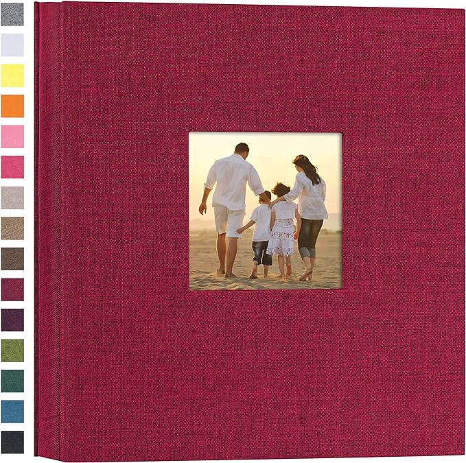 potricher Photo Album 4x6 Pictures, 1000 Pockets, Linen Cover, Red | Linen Cover, Front Window, Large Capacity 4x6 Picture Albums, Photo Book for Family, Wedding, Anniversary, Baby, Keepsake by potricher
