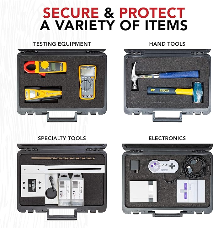 True Position Tools - Universal Hard Carrying Case with Premium Kaizen Pick and Pluck Foam - Protects Electronics, Tools, Cameras and Testing Equipment, 17 x 12 x 3 In. - Image 5