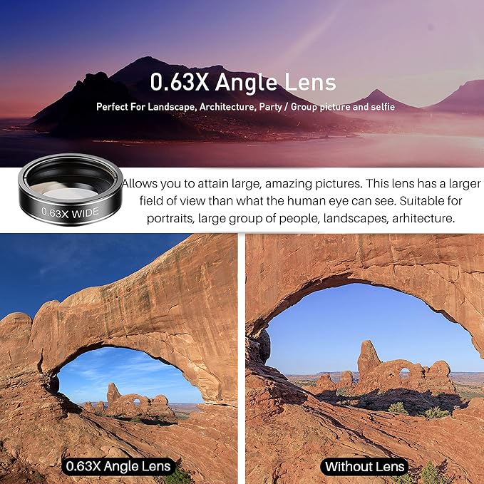 SHUTTERMOON Camera Lens Kit Smartphones/Pixel/Samsung/Android Phones Camera. 2xTele Lens ZoomLens+Fisheye Lens+0.36XSuper Wide Angle Lens & 20X Macro Lens CPL.Blue &Red Filter Filter - Image 6