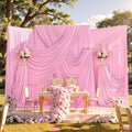 40ftx10ft Pink Backdrop Curtains for Parties, Wrinkle Free 8 Panels Silky Polyester Photo Backdrop Drapes Back Drop Cloth for Wedding Birthday Photography Baby Shower Decor by CO-AVE