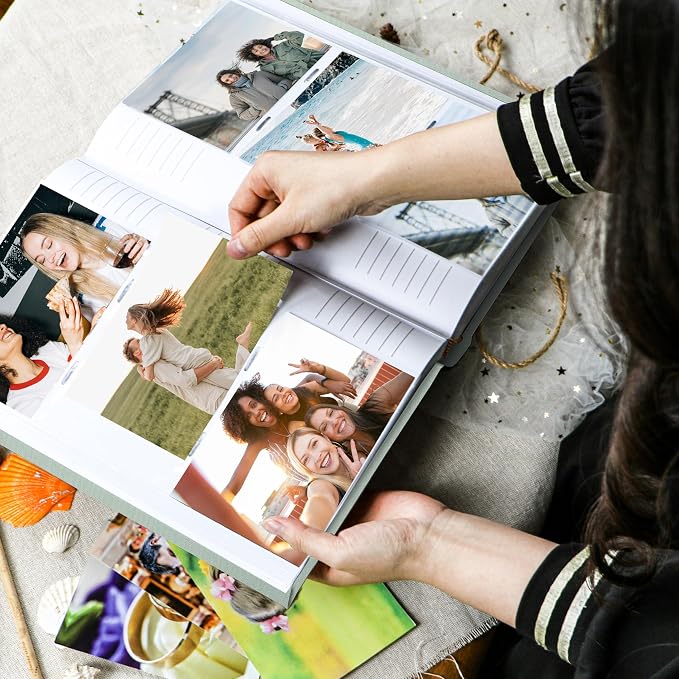 Holoary Photo Album 4x6 300 Photos, 300 Pockets 4”x6” Picture Album, Linen Fabric Cover Big Picture Book for Photos with Writing Area, 4x6 Photo Albums for Family Weddings Travel Memories(Sage) - Image 3