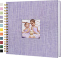 10"x10" Scrapbook Photo Album Linen Cover 40 Sheets 80 Pages White Paper | Purple Green Hardcover Kraft White Pages Memory Book, for Travel Wedding Guest Book Christmas Baby Fits 4x6 & Instant Photos by Hiwhy
