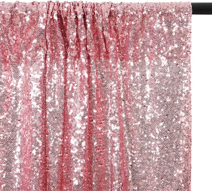 Poise3EHome Fuchsia Pink Sequin Backdrop,8FT x 10FT Sequin Photography Backdrop Curtain for Party Decoration - Image 8