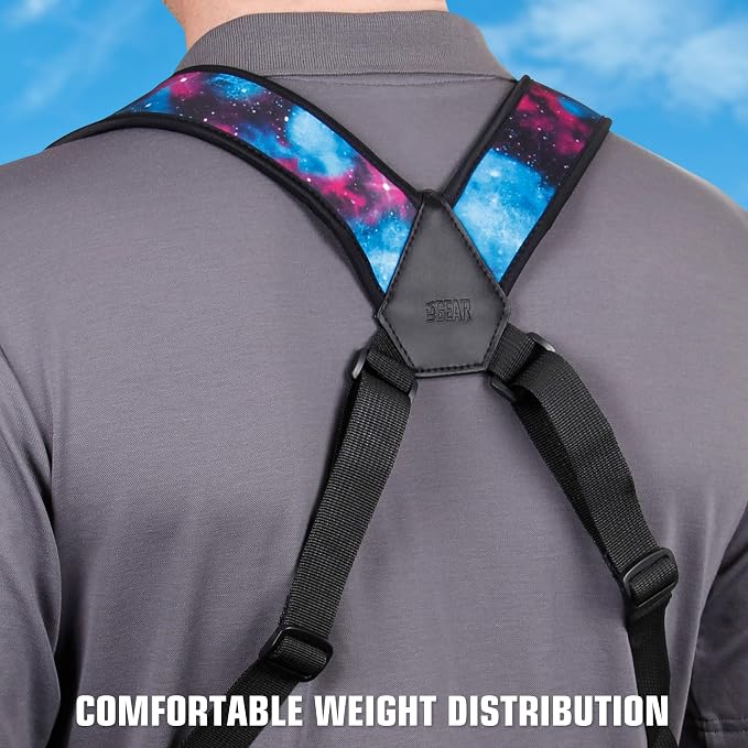 USA Gear DSLR Camera Strap Chest Harness with Quick Release Buckles, Galaxy Neoprene Pattern and Accessory Pockets - Compatible with Canon, Nikon, Sony and More Point and Shoot and Mirrorless Cameras - Image 4