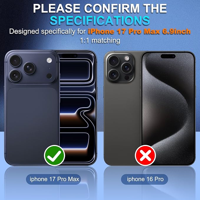 Suoman for iPhone 17 Pro Max Camera Lens Protector -Black | [All-in-one Frosted] [Strong-Adhesion] Metal Frame Tempered Glass Camera Lens Cover - Image 2