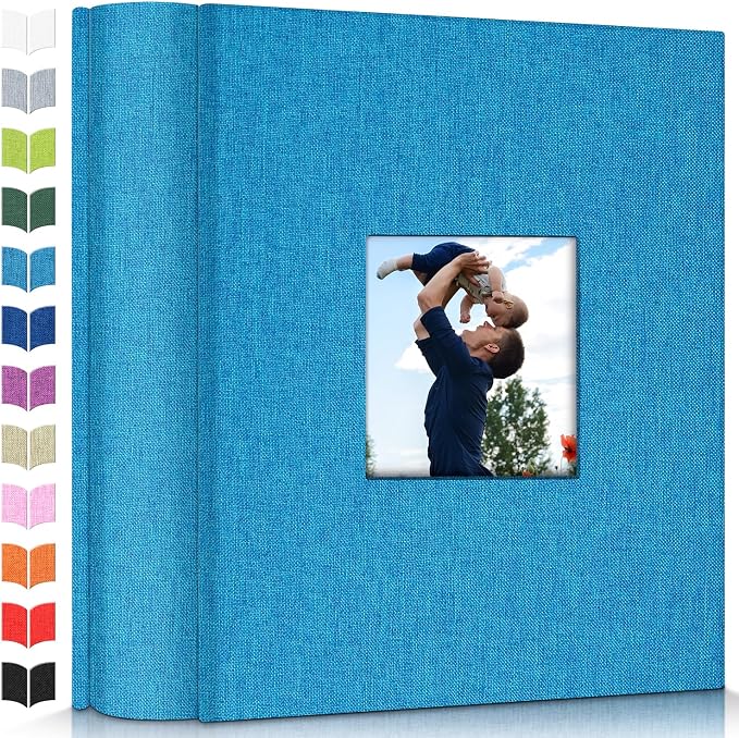 Artfeel Photo Album 4x6 with 1000 Pockets,Slip-in Picture Albums,Linen Cover Memory Book with Front Window,White Page Vertical Photo Book for Wedding,Family,Anniversare,Baby,Vacation by Artfeel
