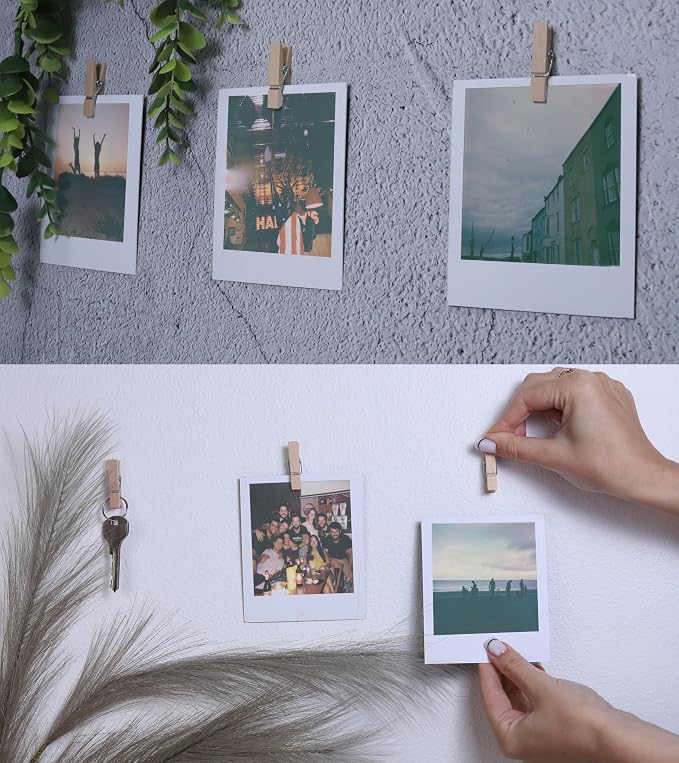 50 pack Mini Self Adhesive Clips for Pictures - Poster Hanger Paper Clip Holder for Wall, Photo Cards Hanging Display Office Board & Picture Boards, Artwork Photos Holders Card Hangers Dorm Room Decor - Image 4