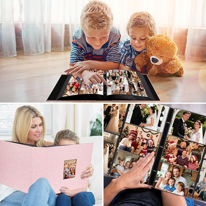 Extra Large Capacity 4x6 Photo Album, Holds 1000 Photos, Pink | Linen Hardcover, Horizontal & Vertical 4x6 Pockets, Removable Acid-Free Pages, Front Display Window, Family, Wedding & Travel - Image 8
