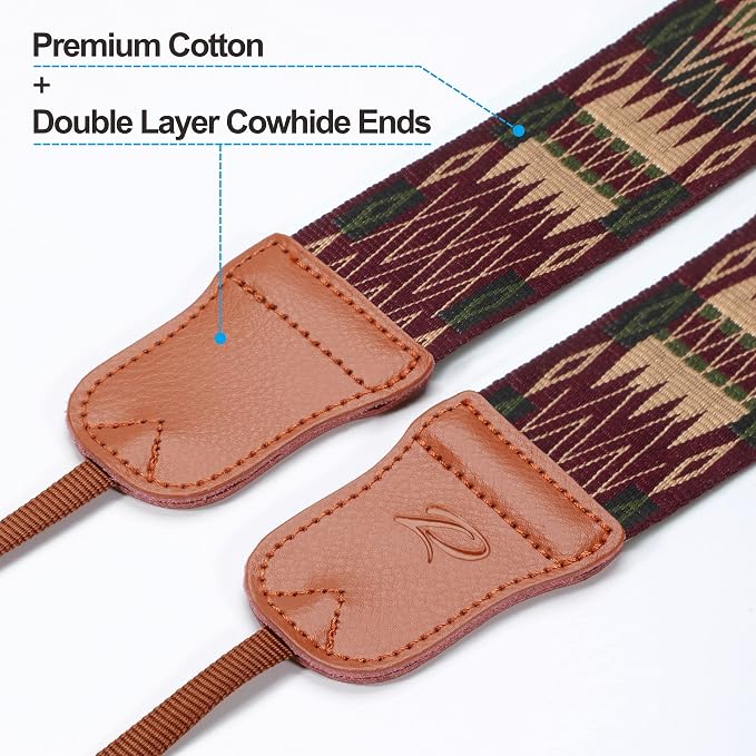 Padwa Lifestyle Vintage Camera Strap - 2" Wide Woven Embroidered Floral Pattern Shoulder Neck Camera Straps for Photographers，Great Gift for Men & Women Photographers - Image 2