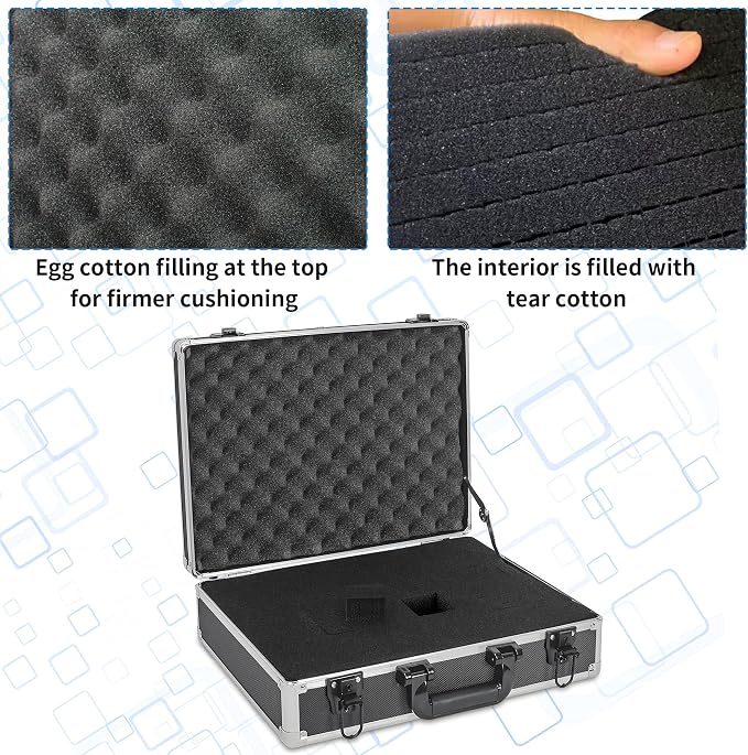 17 Inch Hard Shell Carrying Case | Ideal for Wireless Mic System Storage & Camera Gear Transportation with Customizable Pre-Diced DIY Foam - Image 6