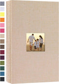potricher Photo Album 4x6 Pictures, 300 Pockets, Linen Cover, Beige | Linen Cover, Front Window, Large Capacity 4x6 Picture Albums, Photo Book for Family, Wedding, Anniversary, Baby, Keepsake by potricher